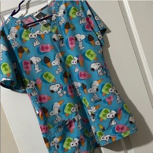 Peanuts Blue Snoopy Print Women's Top